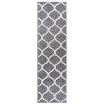 Portland 1095 1 Modern Geometric Arabesque Trellis Carved Durable Short Pile Grey/Cream Runner-Melrose-Rug Love - The Most Loved Rug Store